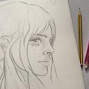 Il mio progetto del corso: Ritratto su blocco da disegno: esplora il volto umano. Esboçado, Desenho, Desenho de retrato, Desenho artístico, e Sketchbook projeto de Maria Vincenza Leotta - 01.04.2024