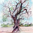 Mon projet du cours : Explorez des techniques de brossage à sec à l'aquarelle. Un proyecto de Bellas Artes, Pintura, Dibujo, Pintura a la acuarela, Ilustración botánica e Ilustración naturalista				 de Antioco Piras - 01.04.2024
