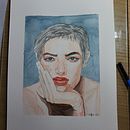 Mein Abschlussprojekt für den Kurs: Aquarellporträt mit fotografischem Vorbild. Projekt z dziedziny Trad, c, jna ilustracja, Malowanie akwarelą i Portret użytkownika Claudia Steffen - 04.04.2024