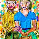 Meu projeto do curso: Ilustração divertida com aguarela e lápis de cor. Projekt z dziedziny Trad, c, jna ilustracja,  Malarstwo, Malowanie akwarelą, Portret, R i sowanie kredkami użytkownika Jorge Luiz Cardoso - 05.04.2024