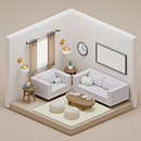My First Attempt in Doing Isometric Interiors. Modelagem 3D projeto de milkytokwa - 03.02.2024