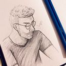 Mi cuaderno de dibujo: Retrato de hombre en perspectiva con carboncillo. Sketchbook, Desenho a lápis, e Desenho de retrato projeto de Jessica Tatiana Rincón Castiblanco - 18.04.2024