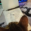 My project for course: Graphite Line Drawing for Portrait Sketchbooking. Fine Arts, Sketching, Drawing, Portrait Drawing, and Sketchbook project by Elio De Filippo - 04.28.2024