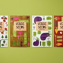 Veggie Seeds. Packaging, Ilustração digital, Ilustração editorial, Design, e Direção de arte projeto de Cris Tamay - 26.10.2023