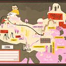 China map. Infographics, Children's Illustration, Picturebook, Digital Illustration, Editorial Illustration, Digital Lettering, Lettering, and Digital Drawing project by Cris Tamay - 02.19.2024