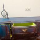 Mi proyecto del curso: Upcycling de muebles vintage con técnicas de pintura. Un proyecto de Artesanía, Diseño, creación de muebles					, Diseño de interiores, Pintura, DIY, Carpintería, Upc, cling, Pintura decorativa, Restauración, upc y cling de muebles de Natalia Fernandez Garzon - 29.04.2024