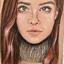 : Realistic Portrait with Coloured Pencils - capturing the gaze. Un projet de Illustration traditionnelle, Beaux Arts, Dessin au cra, on, Dessin, Dessin de portrait, Dessin réaliste, Dessin artistique, Dessin aux cra , et ons de couleur de Deborah Quin - 27.04.2024