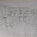 Meu projeto do curso: Perspectiva artística: desenhe interiores do seu ponto de vista. Een project van Traditionele illustratie, Architectuur,  Tekening y  Architecturale illustratie van Simone Mavi - 01.05.2024