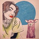 Mój projekt z kursu: Rysunek z wykorzystaniem technik kreskowania i drippingu. Un projet de Conception de personnages, Beaux Arts, Peinture, Aquarelle, Dessin de portrait , et Dessin artistique de Karo - 05.05.2024