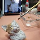 Escultura retrato de gato. Een project van Beeldhouwwerk,  Beeldende kunst y Schilderij van Vitto Arte - 08.05.2024