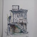 Meu projeto do curso: Desenho arquitetônico expressivo com marcadores coloridos . Schițe, Desen, Ilustrație arhitecturală, Caiet de schițe & Ilustrație cu cerneală de tai_lipe - 05.09.2024