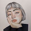 Mein Abschlussprojekt für den Kurs: Aquarellporträt mit fotografischem Vorbild . Ilustrasi tradisional, Lukisan Cat Air, Dan Menggambar Potret proyek oleh juliamercedeshummel - 05.12.2024