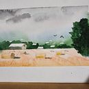 My project for course: Watercolor Landscapes: Experimental Tools and Techniques. Projekt z dziedziny  Sztuki piękne,  Malarstwo i Malowanie akwarelą użytkownika Piotr Bodnar - 15.05.2024