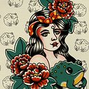 My project for course: Design Old-School Tattoos in Procreate. Een project van  Tekening, Digitale illustratie y  Tatoeageontwerp van Linda van den Heuvel - 16.05.2024
