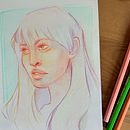 Mi proyecto del curso: Dibujo de retratos llamativos con lápices de colores. Desenho, Desenho de retrato, Sketchbook, e Desenho com lápis de cor projeto de Cristina Cáceres Martín - 19.05.2024