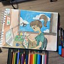 Meu projeto do curso: Sketchbook experimental: encontre seu estilo de desenho. Projekt z dziedziny Trad, c, jna ilustracja, Sketching, Kreat, wność,  R, sunek, Malowanie akwarelą, Sketchbook i Malowanie gwaszami użytkownika Larissa Galastri - 19.05.2024