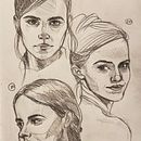 Mi proyecto del curso: Cuaderno de retratos a línea con grafito. Fine Arts, Sketching, Drawing, Portrait Drawing, and Sketchbook project by Lucía Ch - 05.20.2024