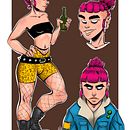 Punky girl (proyecto personal). Character Design, Digital Illustration, Editorial Illustration, Comic, Figure Drawing, Digital Drawing, and Costume Design project by Noemí Ibáñez Alcaraz - 05.21.2024
