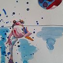 Mixed media frog. Projekt z dziedziny Malowanie akwarelą użytkownika Barbara Manning - 22.05.2024