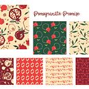 pomogranate collection pattern. Een project van  Botanische illustratie, Patroonontwerp y Vectorillustratie van Nasim - 23.05.2024