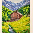 Landscape Painting with Gouache  . % Nihan Rashid tarafından hazırlanan Güzel sanatlar, Tablo, Doğalcı İllüstras, on, Guaj Bo, Ve ama projesi - 06.02.2024