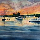 My project for course: Watercolor Techniques for Painting Seascapes. Painting, Watercolor Painting, and Naturalistic Illustration project by Barb O - 06.08.2024