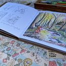 Mon projet du cours :  Techniques d'illustration jeunesse dans un carnet de croquis. Een project van Ontwerp van personages, Tekening met potlood, Kinderillustratie, Sketchbook, Schilderen met gouache y Prentenboeken van Estelle N. - 10.06.2024