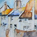 Domky (Houses/Дома). Pintura em aquarela, Desenho artístico, e Desenho com lápis de cor projeto de Milada Šejnohová - 15.06.2024