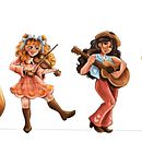 Folk Band Character Lineup. Een project van Digitale illustratie, Ontwerp van personages y Kinderillustratie van Sydney Zeigler - 20.06.2024