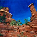 Sedona Rocks Landscape Acrylic Painting. Traditional illustration, Fine Arts, Naturalistic Illustration, Acr, lic Painting, and Painting project by Nicole Roberts - 05.16.2024