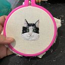 Meu projeto do curso: Minibordado realista de pet. Un progetto di Design di gioielli, Ricamo e Textile Design di Hellen Matos - 15.06.2024