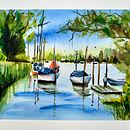 Mein Abschlussprojekt für den Kurs: Wasserlandschaften in Aquarell malen. Un projet de Peinture, Aquarelle et Illustration naturaliste de katja_f_emmrich - 24.06.2024