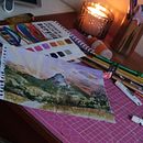 Atardecer del bosque. Watercolor Painting, Fine Arts, and Painting project by Camila Contreras - 06.25.2024