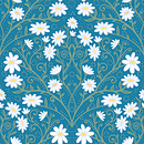 Chamomile pattern - Teal. Een project van Patroonontwerp van LISA DAE - 31.05.2024