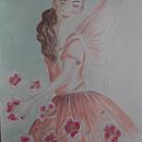 Hadyta de las flores.. Projekt z dziedziny Trad, c, jna ilustracja,  Malarstwo,  R, sunek, Ilustracja c, frowa i Malowanie akwarelą użytkownika Annita R. - 27.06.2024