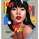 My project for course: Digital Portraits in Procreate with Graphical Elements. Un progetto di Illustrazione digitale, Disegno di ritratti e Disegno anatomico di byvee - 28.06.2024