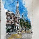My project for course: Urban Sketching: Create Expressive Cityscapes. Esboçado, Sketchbook, Pintura, Desenho, Pintura em aquarela e Ilustração com tinta projeto de sis - 28.06.2024