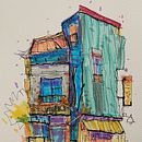 My project for course: Expressive Architectural Sketching with Colored Markers. Un progetto di Bozzetti, Disegno, Illustrazione architettonica, Sketchbook e Illustrazione con inchiostro di cristina_crusoveanu - 28.06.2024
