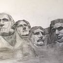 Sculptures on a mountain in South Dakota. Un proyecto de Ilustración tradicional, Bellas Artes, Dibujo, Dibujo de Retrato, Dibujo realista y Dibujo artístico de mihyun - 29.06.2024