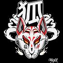 Máscara kitsune japonesa zorro estilo cyberpunk. Projekt z dziedziny Design, Grafika wektorowa, Ilustracja c, frowa, Ilustracja modowa, Wzornictwo tekst, liów, Projektowanie c, frowe, Projektowanie mod, Sztuka miejska, Projektowanie ubrań, Sitodruk, R, sunek c i frow użytkownika Oscar Otaiza - 01.07.2024