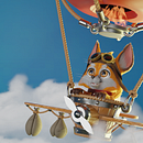 Zorrito Volador . pemodelan 3D, Dan animasi 3D proyek oleh Darling Oportus Droguett - 12.18.2023
