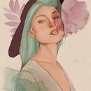 Meu projeto do curso: Retrato Ilustrado com Procreate. Traditional illustration, Vector Illustration, Digital Illustration, and Portrait Drawing project by Naially Cunha - 07.02.2024