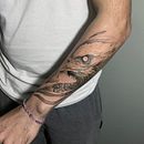 tatto aguila black work. Desenho de tatuagens projeto de julian daniele - 03.07.2024