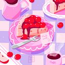Cheesecake Illustration. Un proyecto de Ilustración digital de Ran S - 04.07.2024