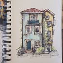 My project for course: Expressive Architectural Sketching with Colored Markers. Een project van  Schetsen,  Tekening,  Architecturale illustratie, Sketchbook y  Illustratie met inkt van Kim Hertel - 02.07.2024