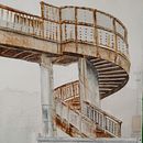 Escalier rouillée en colimaçon. Fine Arts, Painting, and Watercolor Painting project by Francine Tremblay - 07.05.2024
