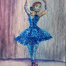 blue dancer. Traditional illustration project by xuly_xuly - 07.06.2024