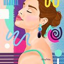 My project for course: Digital Portraits in Procreate with Graphical Elements. Un proyecto de Ilustración digital, Dibujo de Retrato y Dibujo anatómico de Allie Nolan - 08.07.2024