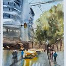 My project for course: Urban Landscapes in Watercolor . Lukisan Cat Air proyek oleh caterinagraveuse - 07.09.2024