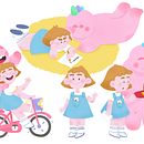 MOLLY & PINKY. Proyecto para curso: Porfolio online para ilustradores de libros infantiles.  Ein Projekt aus dem Bereich Traditionelle Illustration, Verlagsdesign, Stor, board, Portfolioverwaltung, Kinderillustration, Erzählung, Management, Produktivität und Bilderbücher von Celia Quiles - 11.07.2024